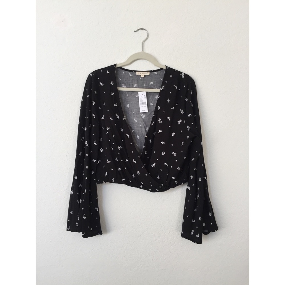 Floral wrap crop top